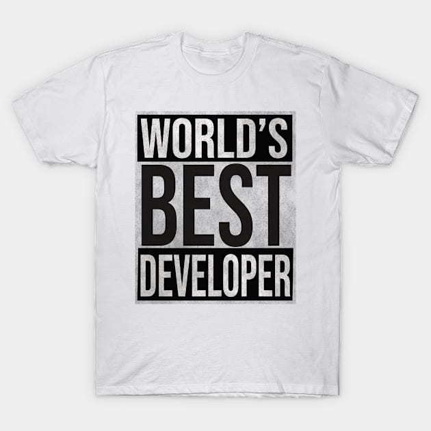 Worlds Best Developer T-Shirt by familycuteycom